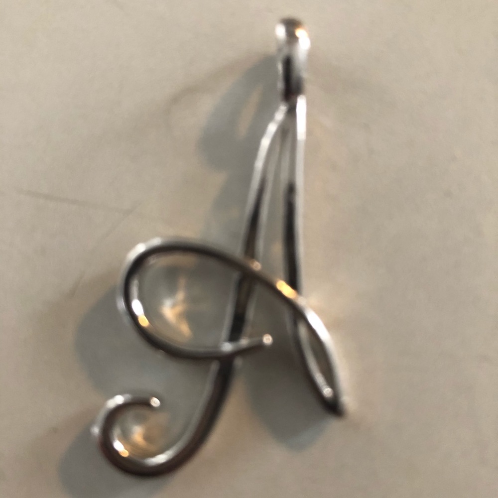 Silver A monogram slider